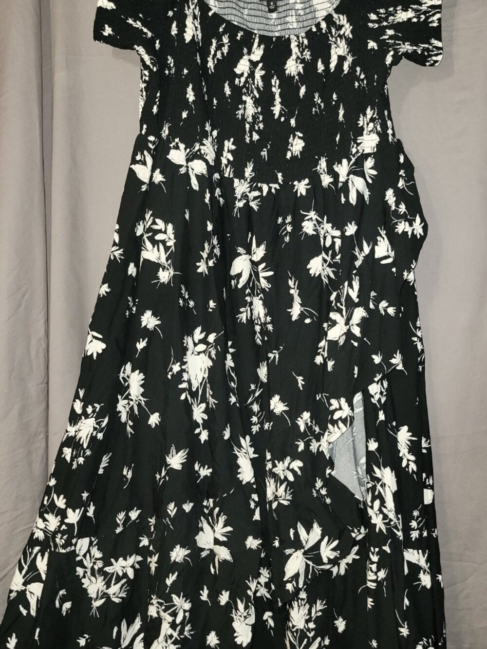 Torrid Floral Midi Dress Plus Size 3 Black White Ruffles New - Picture 7 of 8